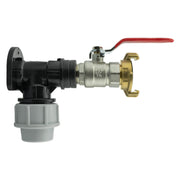 Wall Flange Kit 25mm MDPE + Lever Valve + ¾” BSP Geka - Home & Garden > Lawn & Garden Tech Hose & Fittings
