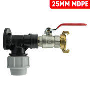 Wall Flange Kit 25mm MDPE + Lever Valve + ¾” BSP Geka - Home & Garden > Lawn & Garden Tech Hose & Fittings