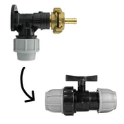 Wall Flange Kit 25mm MDPE + 25mm MDPE Valve + 13mm Barbed Geka Set - Home & Garden > Lawn & Garden Tech Hose & Fittings