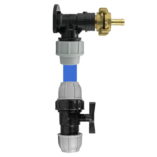 Wall Flange Kit 25mm MDPE + 25mm MDPE Valve + 13mm Barbed Geka Set - Home & Garden > Lawn & Garden Tech Hose & Fittings