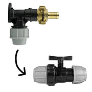 Wall Flange Kit 25mm MDPE + 25mm MDPE Valve + 19mm Barbed Geka Set - Home & Garden > Lawn & Garden Tech Hose & Fittings