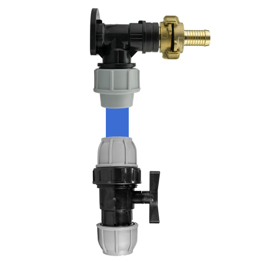 Wall Flange Kit 25mm MDPE + 25mm MDPE Valve + 19mm Barbed Geka Set - Home & Garden > Lawn & Garden Tech Hose & Fittings