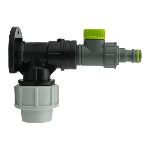 Wall Flange Kit 25mm MDPE + Quick Connector Valve - Home & Garden > Lawn & Garden Tech Hose & Fittings