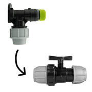 Wall Flange Kit 25mm MDPE + 25mm MDPE Valve + Direct Hose Connector - Home & Garden > Lawn & Garden Tech Hose & Fittings