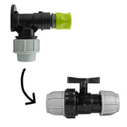 Wall Flange Kit 25mm MDPE + 25mm MDPE Valve + Female Quick Connector - Home & Garden > Lawn & Garden Tech Hose & Fittings