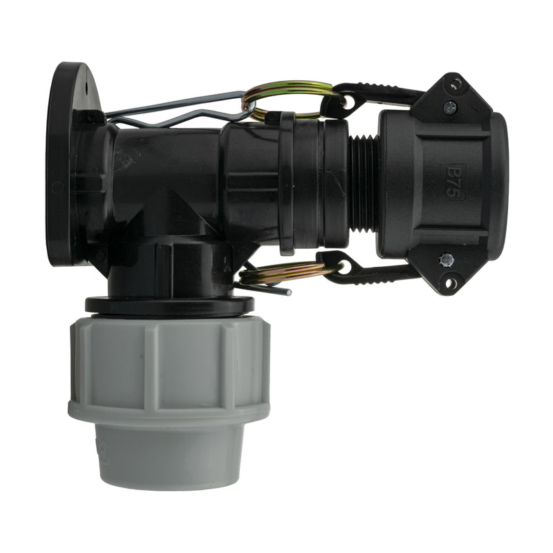 Wall Flange Kit 25mm MDPE + 3/4" Camlock Type B - Home & Garden > Lawn & Garden Tech Hose & Fittings