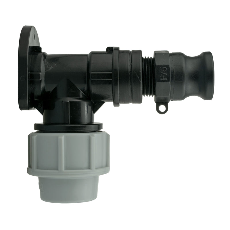 Wall Flange Kit 25mm MDPE + 3/4" Camlock Type F - Home & Garden > Lawn & Garden Tech Hose & Fittings