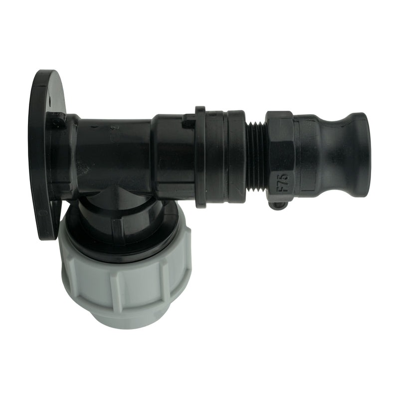 Wall Flange Kit 25mm MDPE + 3/4" Camlock Type F - Home & Garden > Lawn & Garden Tech Hose & Fittings