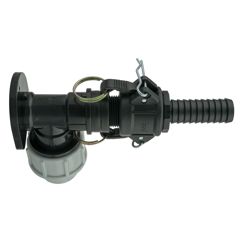 Wall Flange Kit 25mm MDPE + 3/4" Camlock Type B+E - Home & Garden > Lawn & Garden Tech Hose & Fittings