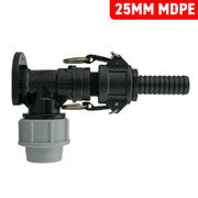 Wall Flange Kit 25mm MDPE + 3/4" Camlock Type B+E - Home & Garden > Lawn & Garden Tech Hose & Fittings