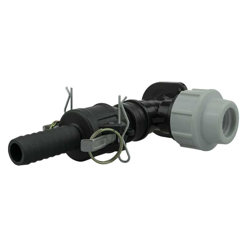 Wall Flange Kit 25mm MDPE + 3/4" Camlock Type F+C - Home & Garden > Lawn & Garden Tech Hose & Fittings