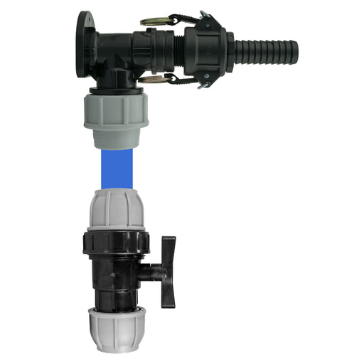 Wall Flange Kit 25mm MDPE + 25mm MDPE Valve + 3/4" Camlock Type B+E - Home & Garden > Lawn & Garden Tech Hose & Fittings