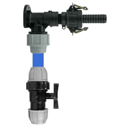 Wall Flange Kit 25mm MDPE + 25mm MDPE Valve + 3/4" Camlock Type F+C - Home & Garden > Lawn & Garden Tech Hose & Fittings