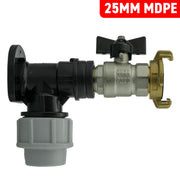Wall Flange Kit 25mm MDPE + Bib Valve + Geka - Home & Garden > Lawn & Garden Tech Hose & Fittings