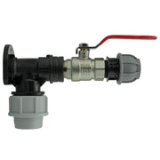 Wall Flange Kit 25mm MDPE + Lever Valve + 20mm MDPE Straight - Home & Garden > Lawn & Garden Tech Hose & Fittings