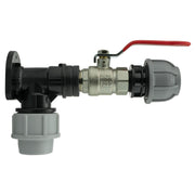 Wall Flange Kit 25mm MDPE + Lever Valve + 25mm MDPE Straight - Home & Garden > Lawn & Garden Tech Hose & Fittings