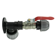 Wall Flange Kit 25mm MDPE + Lever Valve + 25mm MDPE Straight - Home & Garden > Lawn & Garden Tech Hose & Fittings