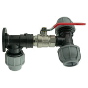 Wall Flange Kit 25mm MDPE + Lever Valve + 25mm MDPE Tee - Home & Garden > Lawn & Garden Tech Hose & Fittings