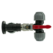 Wall Flange Kit 25mm MDPE + Lever Valve + 25mm MDPE Tee - Home & Garden > Lawn & Garden Tech Hose & Fittings