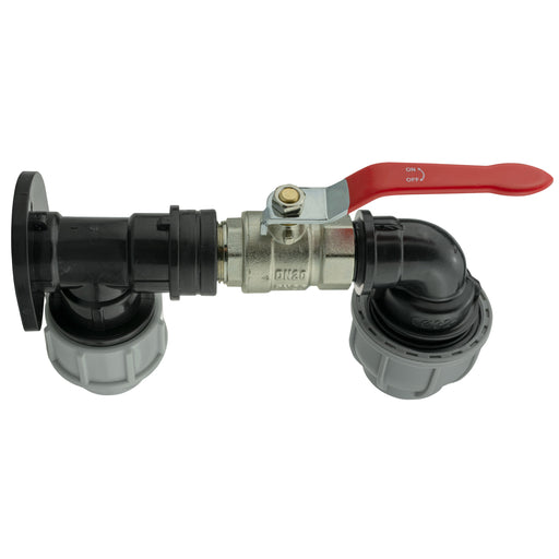 Wall Flange Kit 25mm MDPE + Lever Valve + 32mm MDPE Elbow - Home & Garden > Lawn & Garden Tech Hose & Fittings
