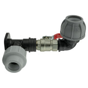 Wall Flange Kit 25mm MDPE + Lever Valve + 32mm MDPE Elbow - Home & Garden > Lawn & Garden Tech Hose & Fittings