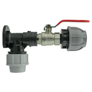 Wall Flange Kit 25mm MDPE + Lever Valve + 32mm MDPE Joiner - Home & Garden > Lawn & Garden Tech Hose & Fittings