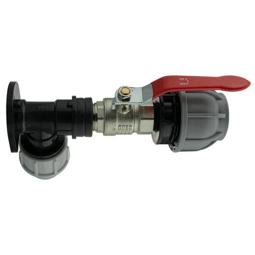 Wall Flange Kit 25mm MDPE + Lever Valve + 32mm MDPE Joiner - Home & Garden > Lawn & Garden Tech Hose & Fittings