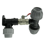 Wall Flange Kit 25mm MDPE + Lever Valve + 32mm MDPE Tee - Home & Garden > Lawn & Garden Tech Hose & Fittings