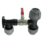 Wall Flange Kit 25mm MDPE + Lever Valve + 32mm MDPE Tee - Home & Garden > Lawn & Garden Tech Hose & Fittings