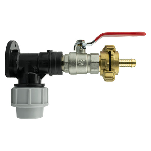 Wall Flange Kit 25mm MDPE + Lever Valve + 13mm Barbed Geka Set - Home & Garden > Lawn & Garden Tech Hose & Fittings