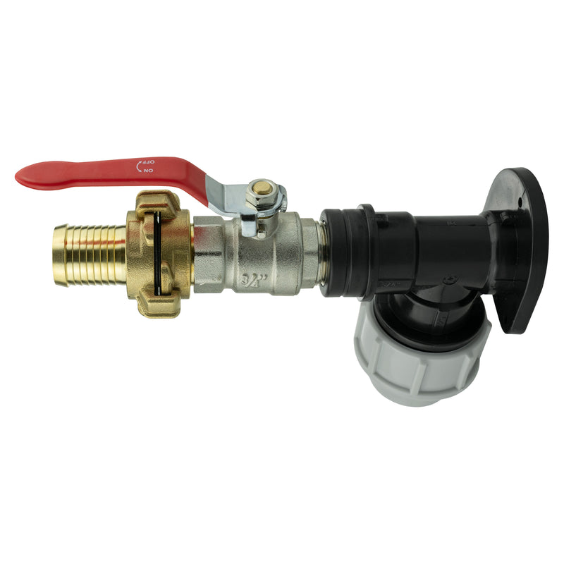Wall Flange Kit 25mm MDPE + Lever Valve + 25mm Barbed Geka Set - Home & Garden > Lawn & Garden Tech Hose & Fittings