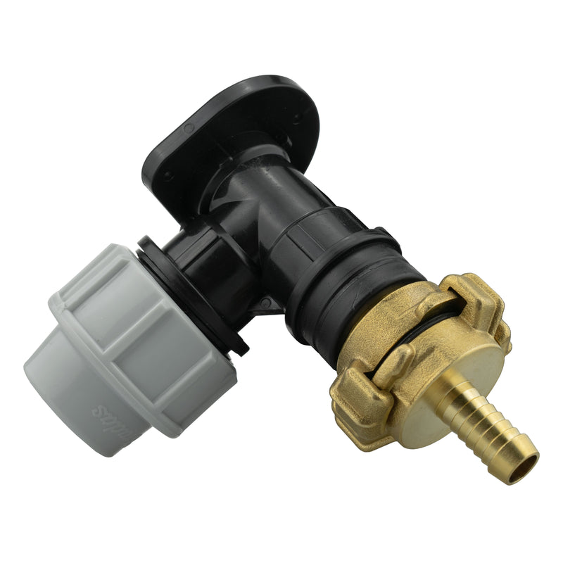 Wall Flange Kit 25mm MDPE + 13mm Barbed Geka Set - Home & Garden > Lawn & Garden Tech Hose & Fittings