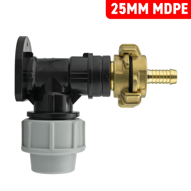 Wall Flange Kit 25mm MDPE + 13mm Barbed Geka Set - Home & Garden > Lawn & Garden Tech Hose & Fittings