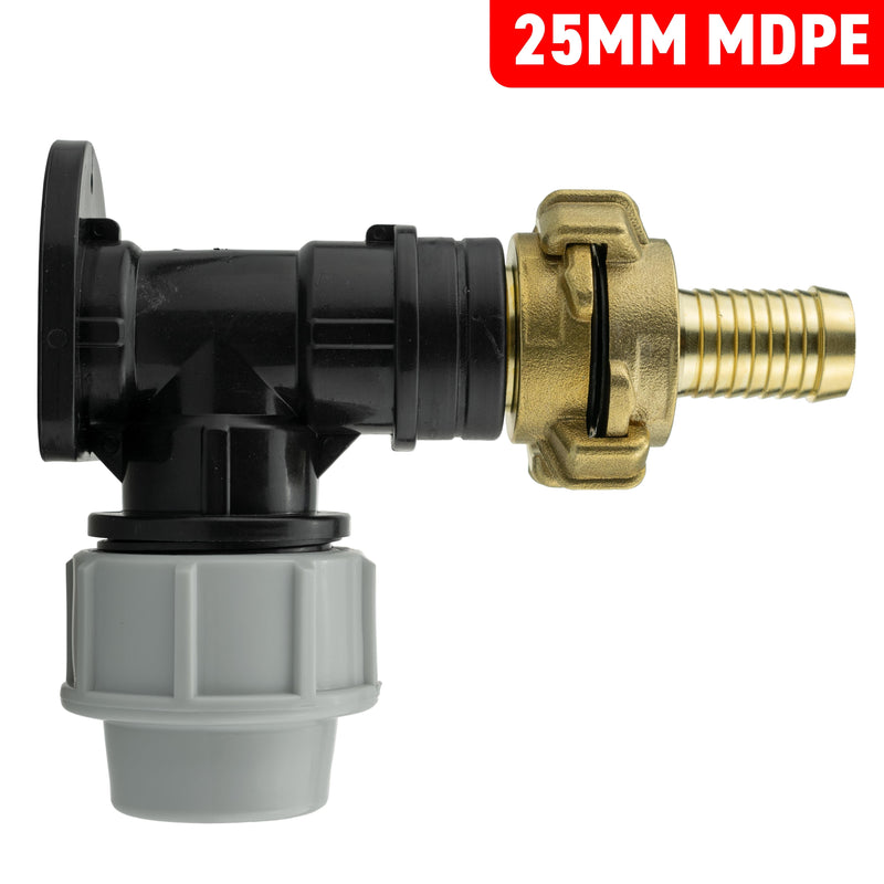 Wall Flange Kit 25mm MDPE + 19mm Barbed Geka Set - Home & Garden > Lawn & Garden Tech Hose & Fittings