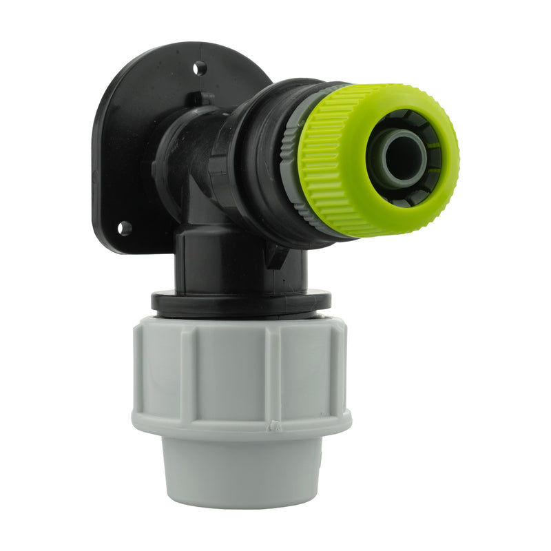 Wall Flange Kit 25mm MDPE + Direct Hose Connector - Home & Garden > Lawn & Garden Tech Hose & Fittings
