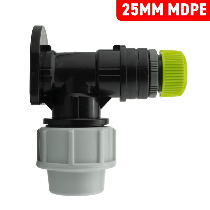 Wall Flange Kit 25mm MDPE + Direct Hose Connector - Home & Garden > Lawn & Garden Tech Hose & Fittings