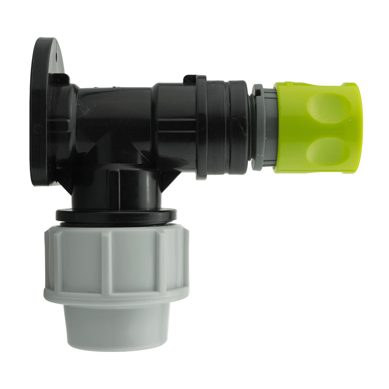 Wall Flange Kit 25mm MDPE + Female Quick Connector - Home & Garden > Lawn & Garden Tech Hose & Fittings