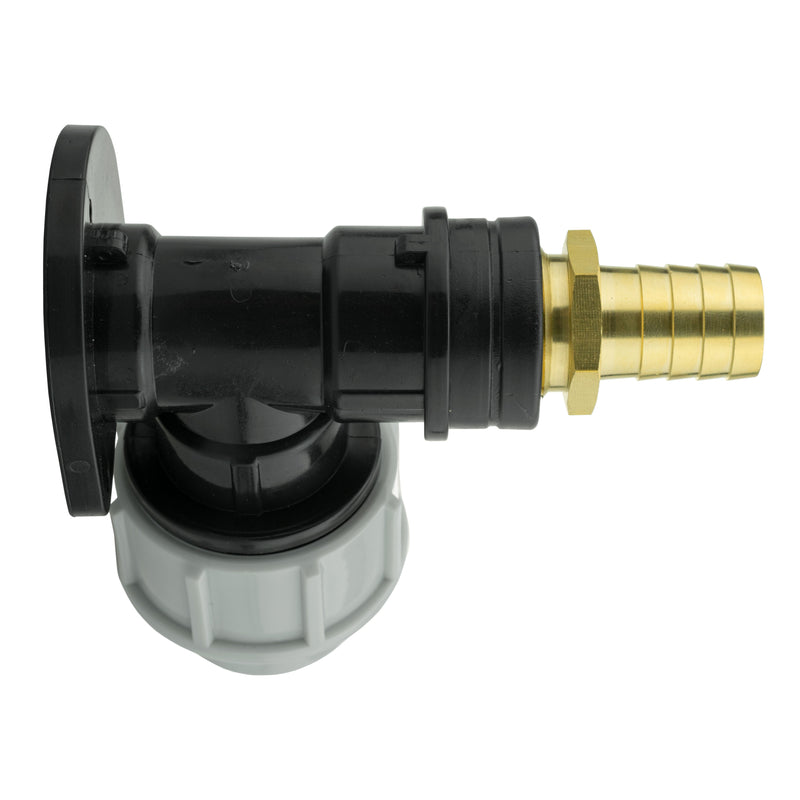 Wall Flange Kit 25mm MDPE + 19mm Brass Barb - Home & Garden > Lawn & Garden Tech Hose & Fittings