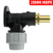 Wall Flange Kit 25mm MDPE + 19mm Brass Barb - Home & Garden > Lawn & Garden Tech Hose & Fittings