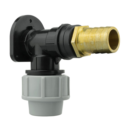 Wall Flange Kit 25mm MDPE + 25mm Brass Barb - Home & Garden > Lawn & Garden Tech Hose & Fittings