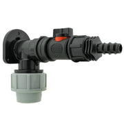Wall Flange Kit 25mm MDPE + In-Line Valve + 1/2" Barb - Home & Garden > Lawn & Garden Tech Hose & Fittings