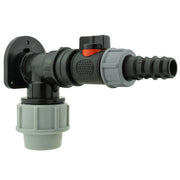 Wall Flange Kit 25mm MDPE + In-Line Valve + 20mm Barb - Home & Garden > Lawn & Garden Tech Hose & Fittings