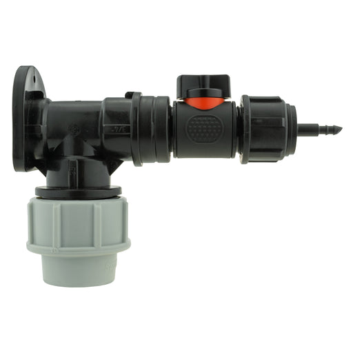 Wall Flange Kit 25mm MDPE + In-Line Valve + 4mm Micro Barb - Home & Garden > Lawn & Garden Tech Hose & Fittings