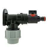 Wall Flange Kit 25mm MDPE + Valve with Male Quick Connector - Home & Garden > Lawn & Garden Tech Hose & Fittings