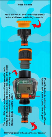 Water Flow Meter Black/Orange - Hardware > Tools > Measuring Tools & Sensors > Flow Meters & Controllers
