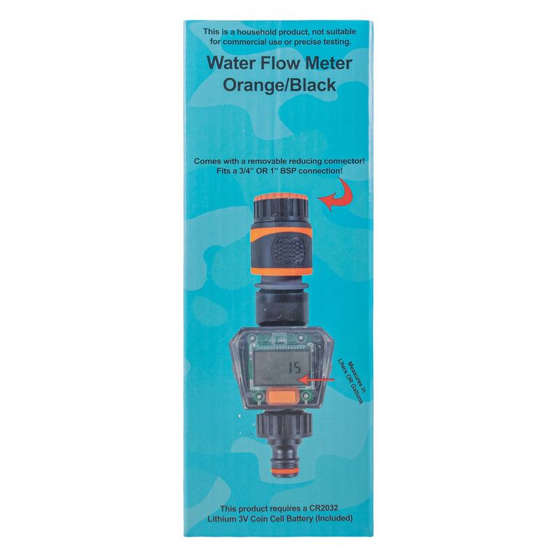 Water Flow Meter Black/Orange - Hardware > Tools > Measuring Tools & Sensors > Flow Meters & Controllers