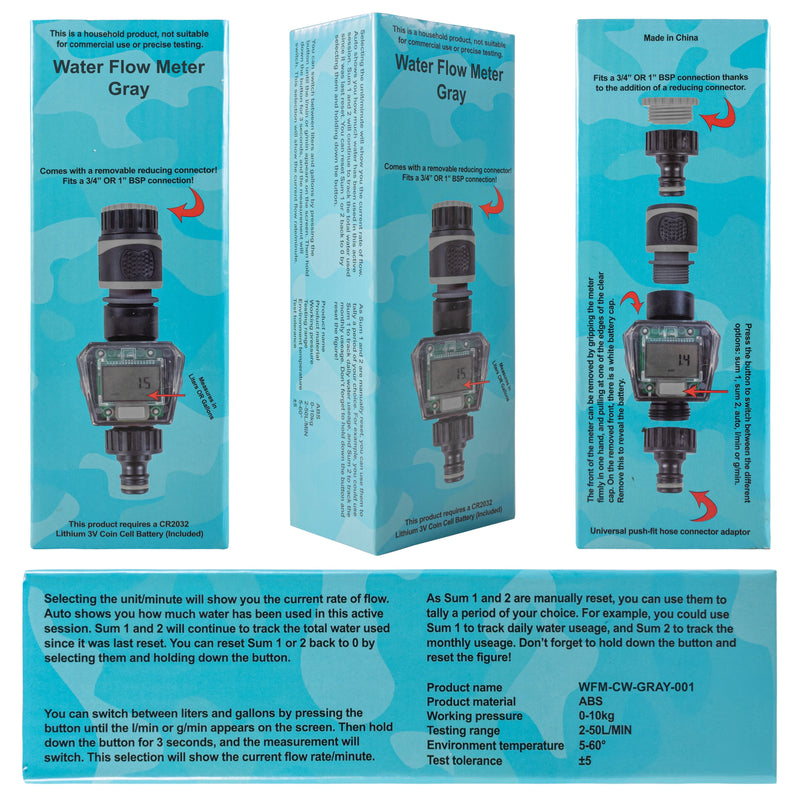 Water Flow Meter Gray - Hardware > Tools > Measuring Tools & Sensors > Flow Meters & Controllers
