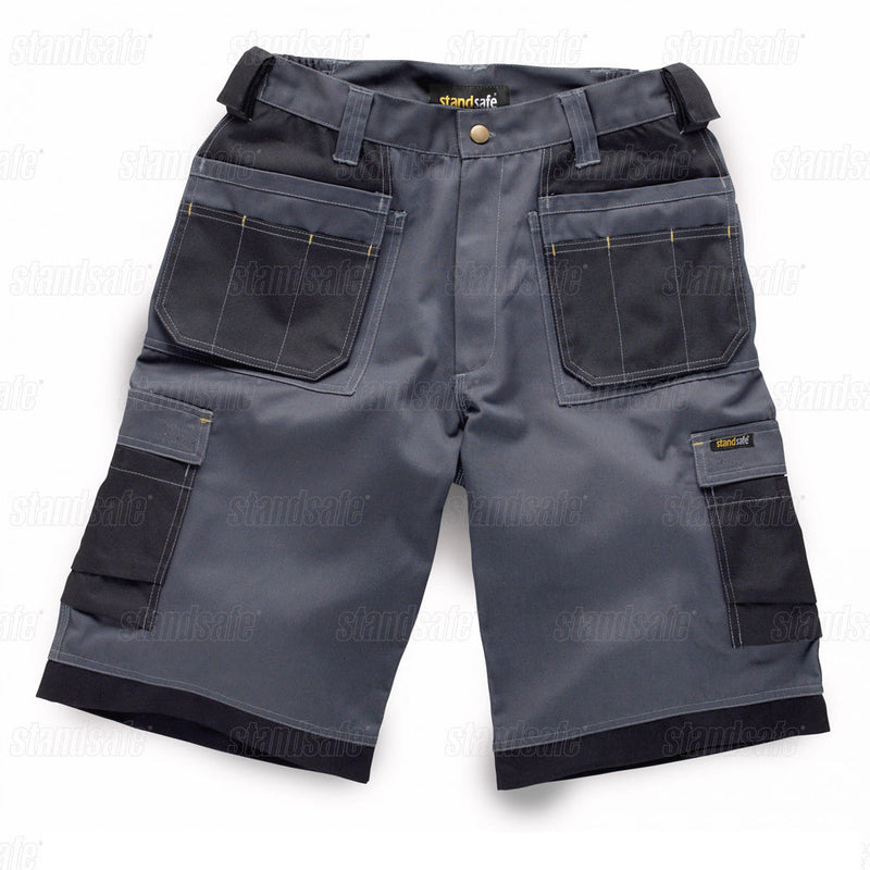 Standsafe WK020 Contrast Holster Pocket Work Shorts Grey 38" Waist - Apparel & Accessories > Clothing > Uniforms > Contractor Pants & Coveralls SALE SHORTS