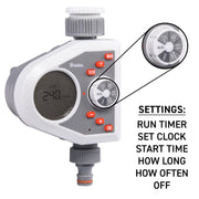 White Line 1-Way Electronic Control Water Timer - Home & Garden > Lawn & Garden > Watering & Irrigation > Sprinkler Accessories > Sprinkler Controls Garden watering