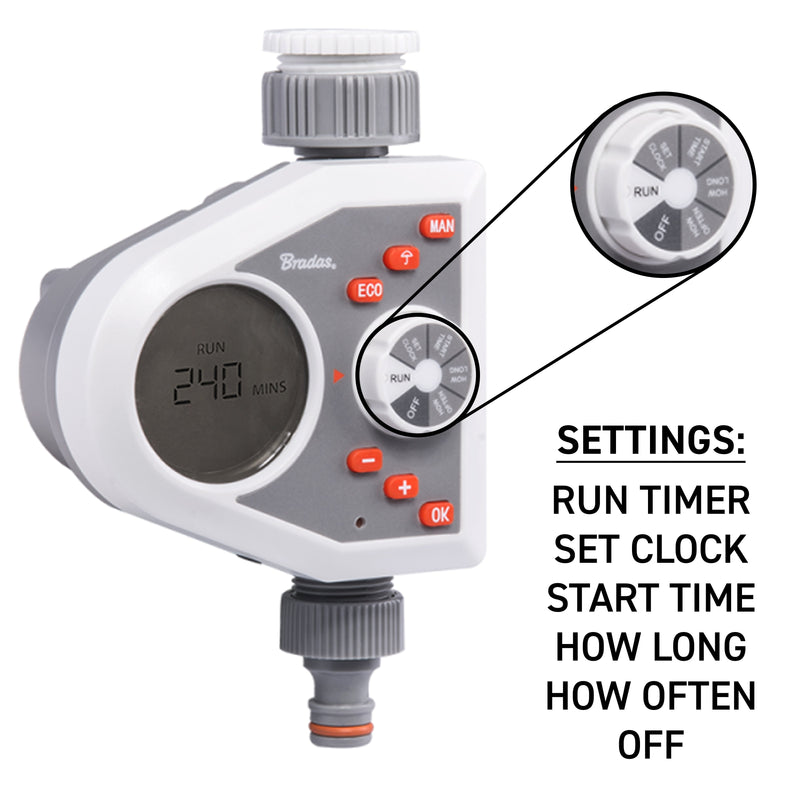 White Line 1-Way Electronic Control Water Timer - Home & Garden > Lawn & Garden > Watering & Irrigation > Sprinkler Accessories > Sprinkler Controls Garden watering